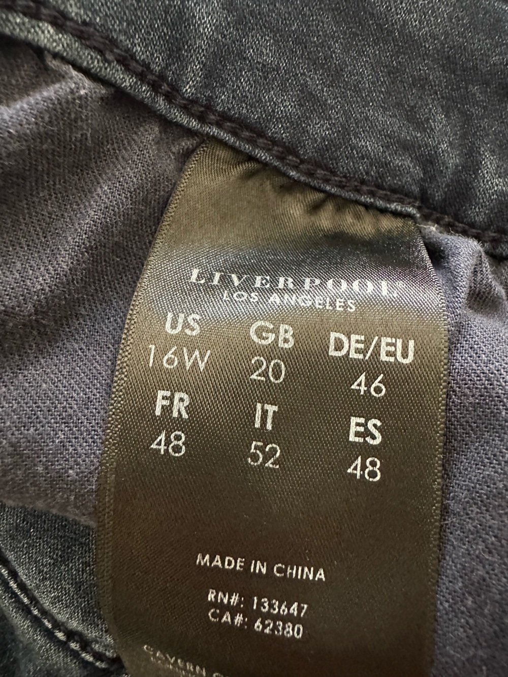 Liverpool medium blue pull-on Jeans, size 16 - Picture 11 of 12
